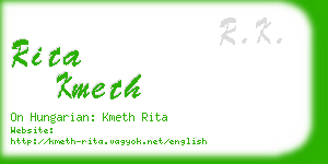 rita kmeth business card